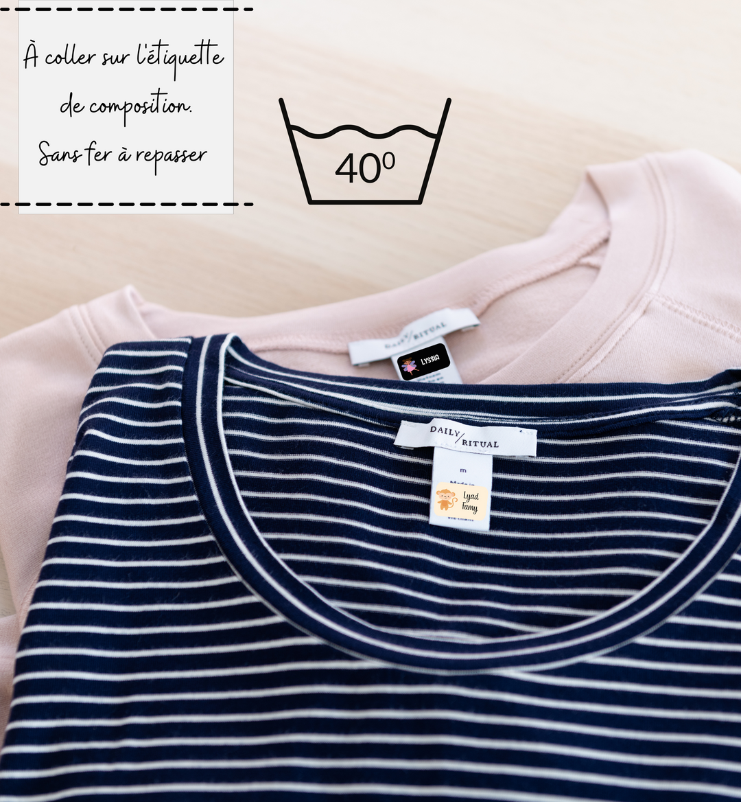 Étiquettes autocollantes pour vêtements