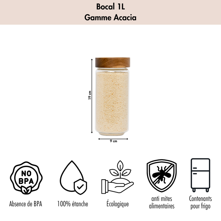 Bocal en verre acacia