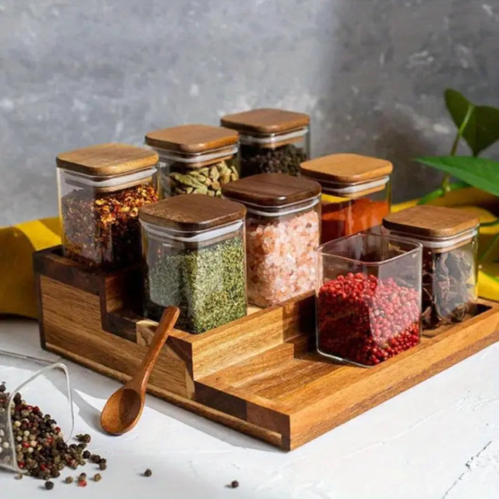 Étagère à épices en Acacia