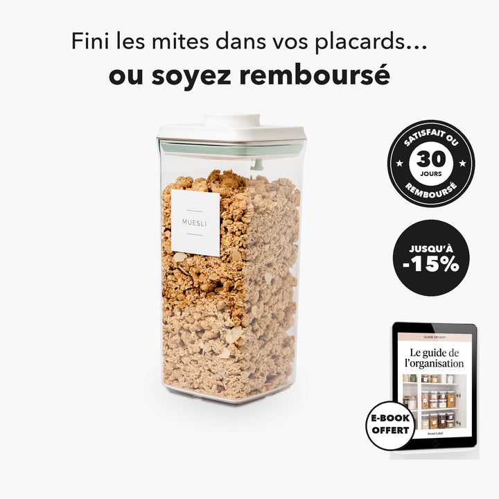 Boîte alimentaire Pushtop 2,5 L hermétique, jusqu'à -15 %, e-book offert