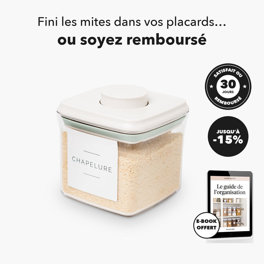 Boîte alimentaire Pushtop 500 ml hermétique, jusqu'à -15 %, e-book offert