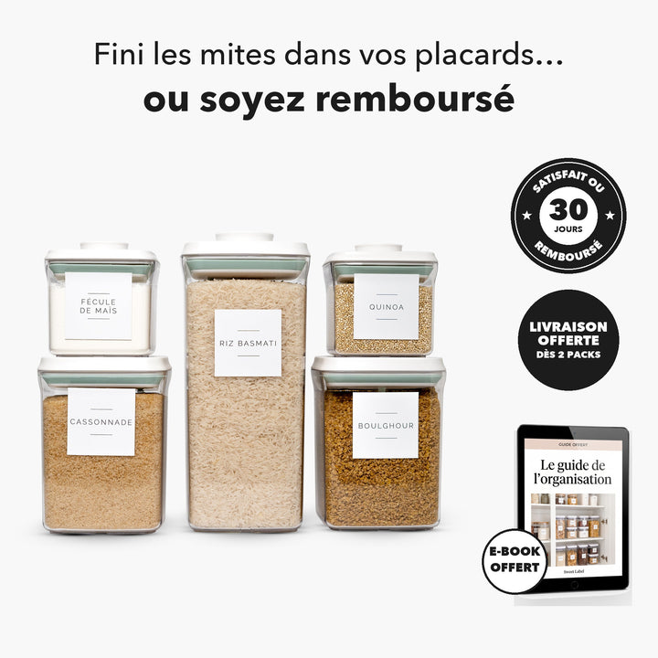 Pack 5 boîtes alimentaires Pushtop, livraison offerte dès 2 packs, e-book offert