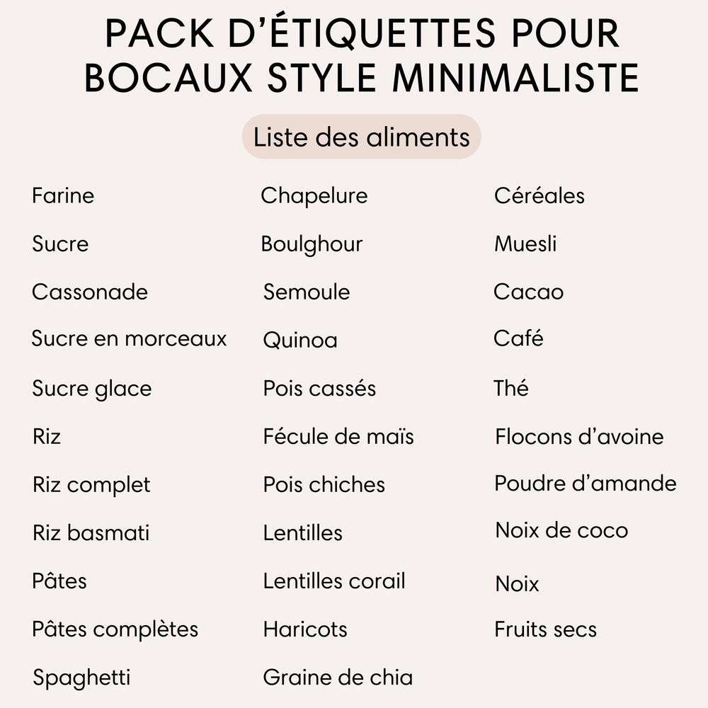 étiquettes bocaux aliments