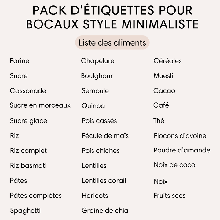 étiquettes bocaux aliments