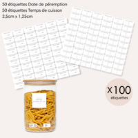 100 étiquettes péremption et temps de cuisson