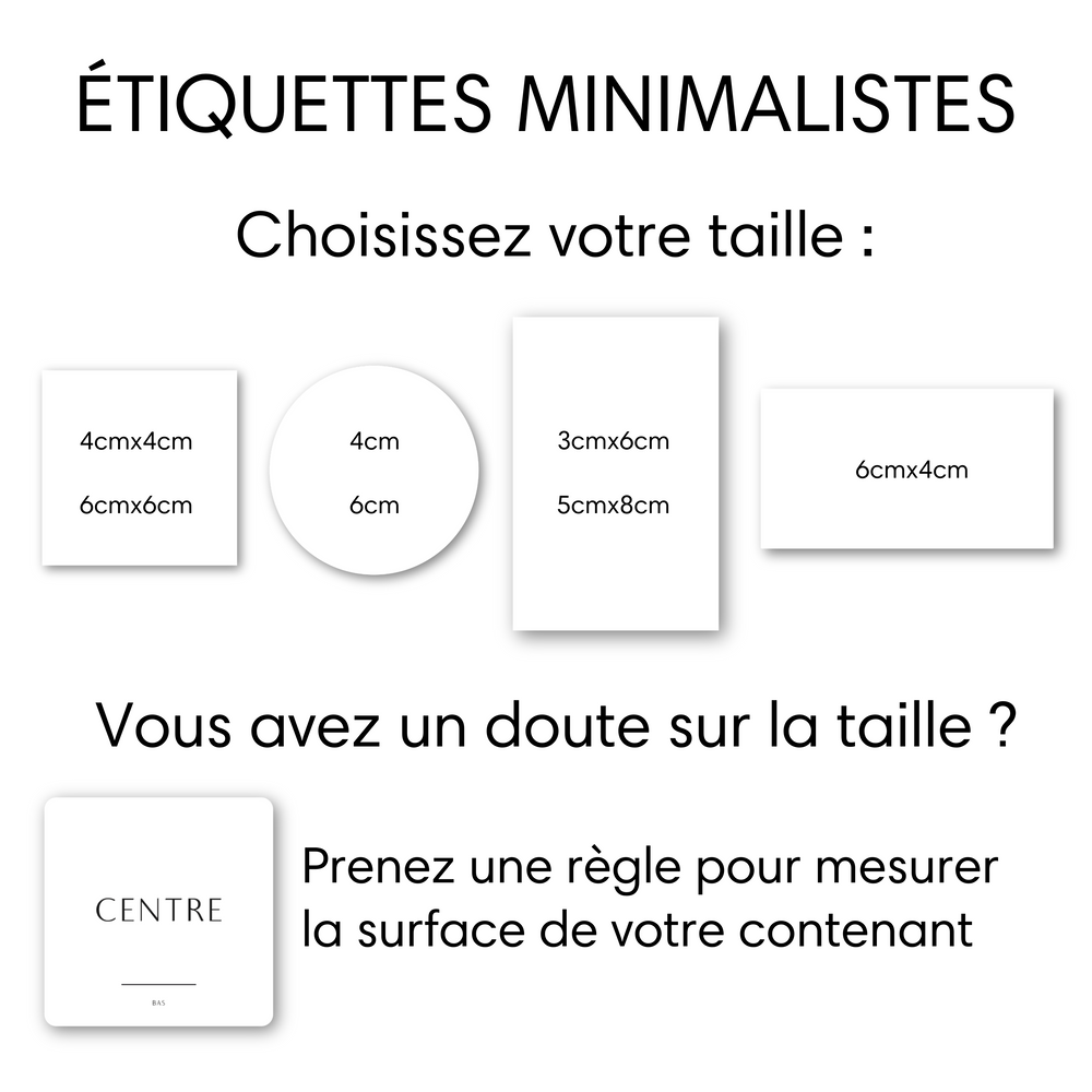 Taille étiquettes bocaux et épices