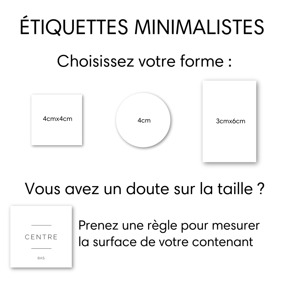 Étiquettes pots à épices style minimaliste